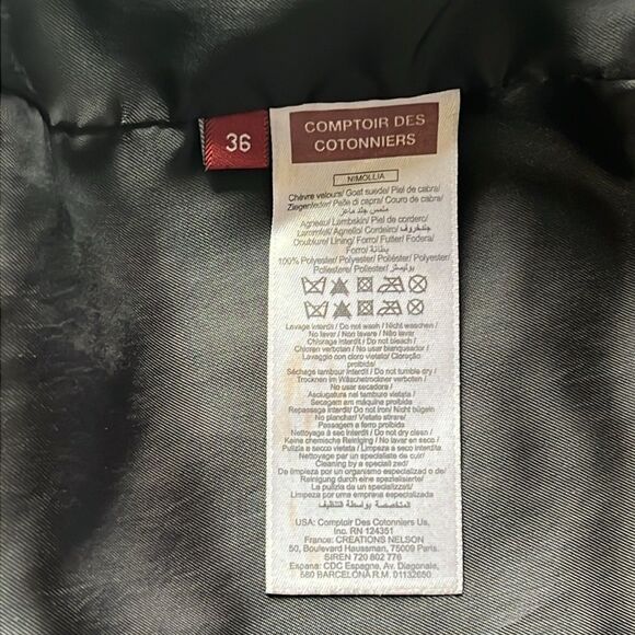 Comptoir Leather Moto Jacket Size 36 C28 - Picture 8 of 10